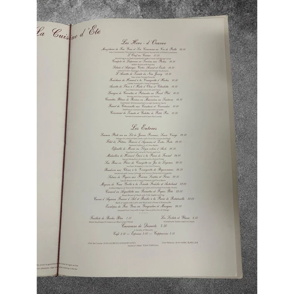 MENU MICHELIN RESTAU CHEF LOUIS OUTHIER L'OASIS NAPOULE 1979